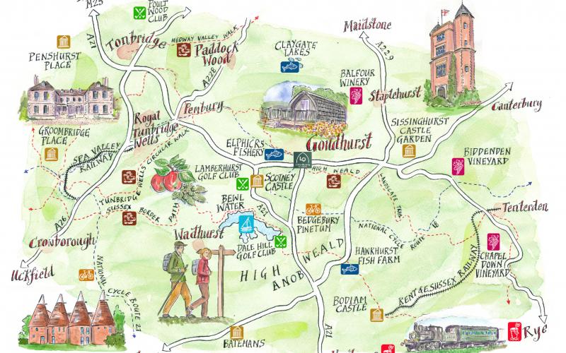Clamping map for client in Goudhurst Kent